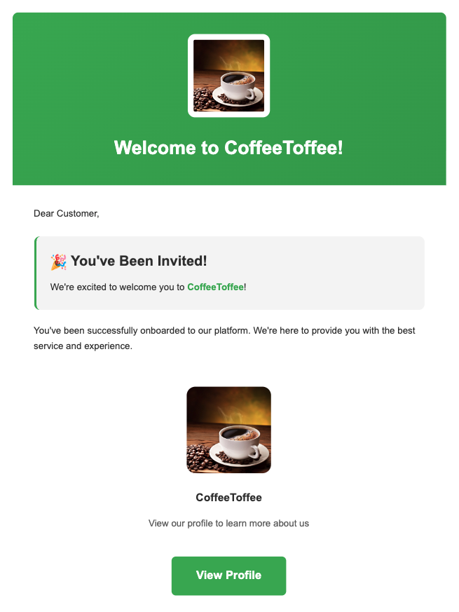 Welcome email template
